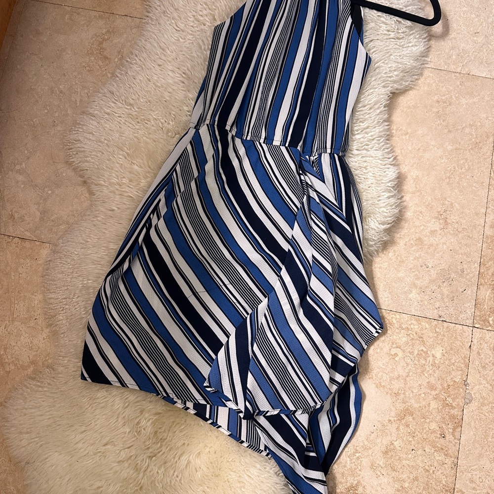 love...ady Blue and Black Striped Dress